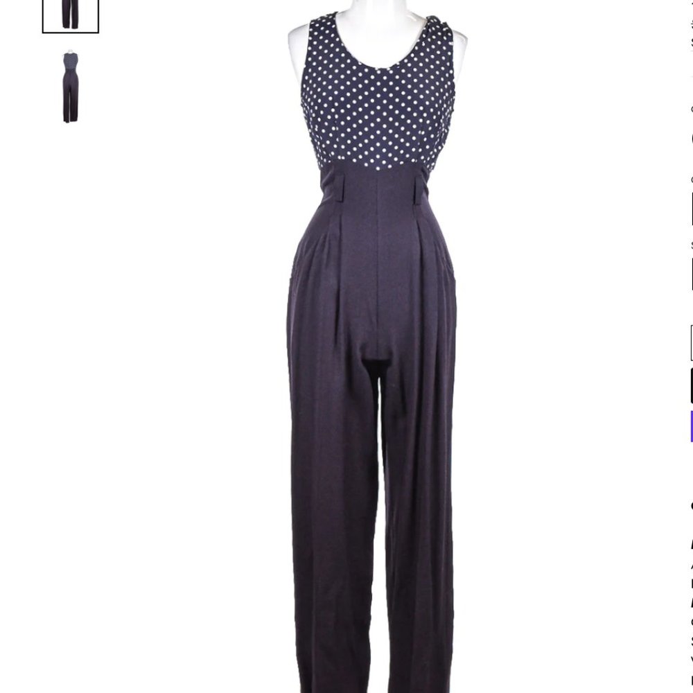 60s Jane Martin Velvet Pantalones Jumpsuit (XS/S) main image 1